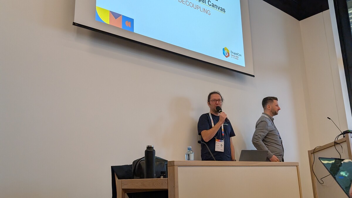 Presentation: JavaScript frontend development with Drupal Canvas: Beyond Decoupling by Wolfgang Ziegler and Bálint Kléri