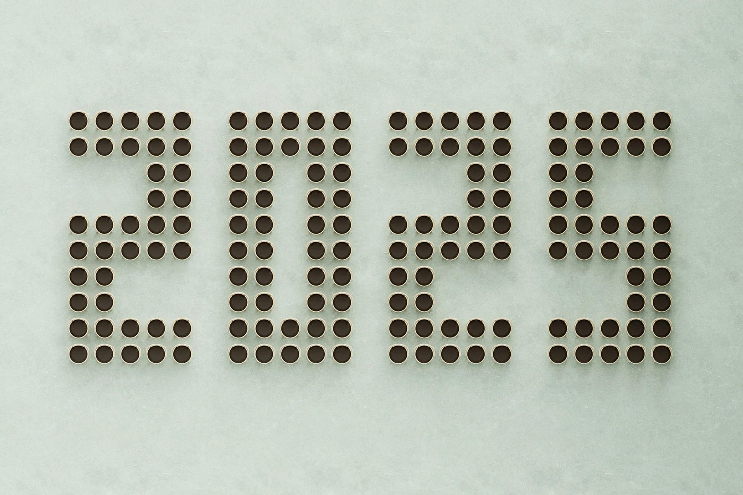 2025 written in Braille dots
