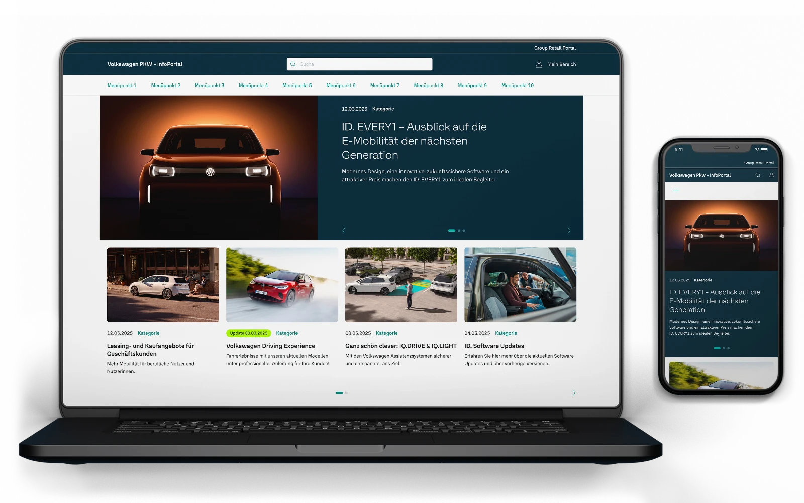 Volkswagen AG InfoPortal Cover Image in Desktop and Mobile screens