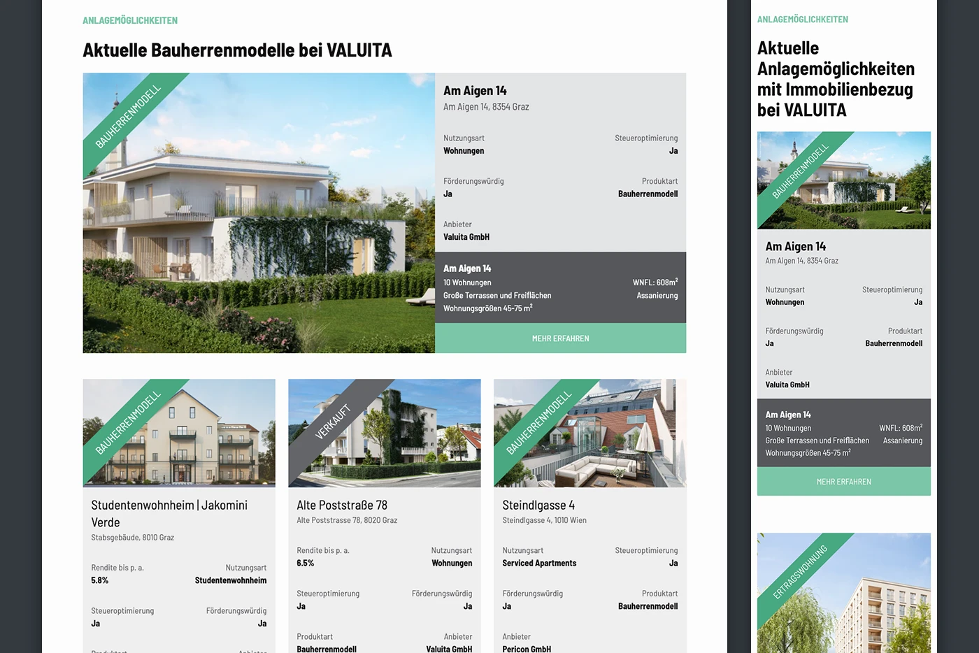 Valuita projects overview screenshot