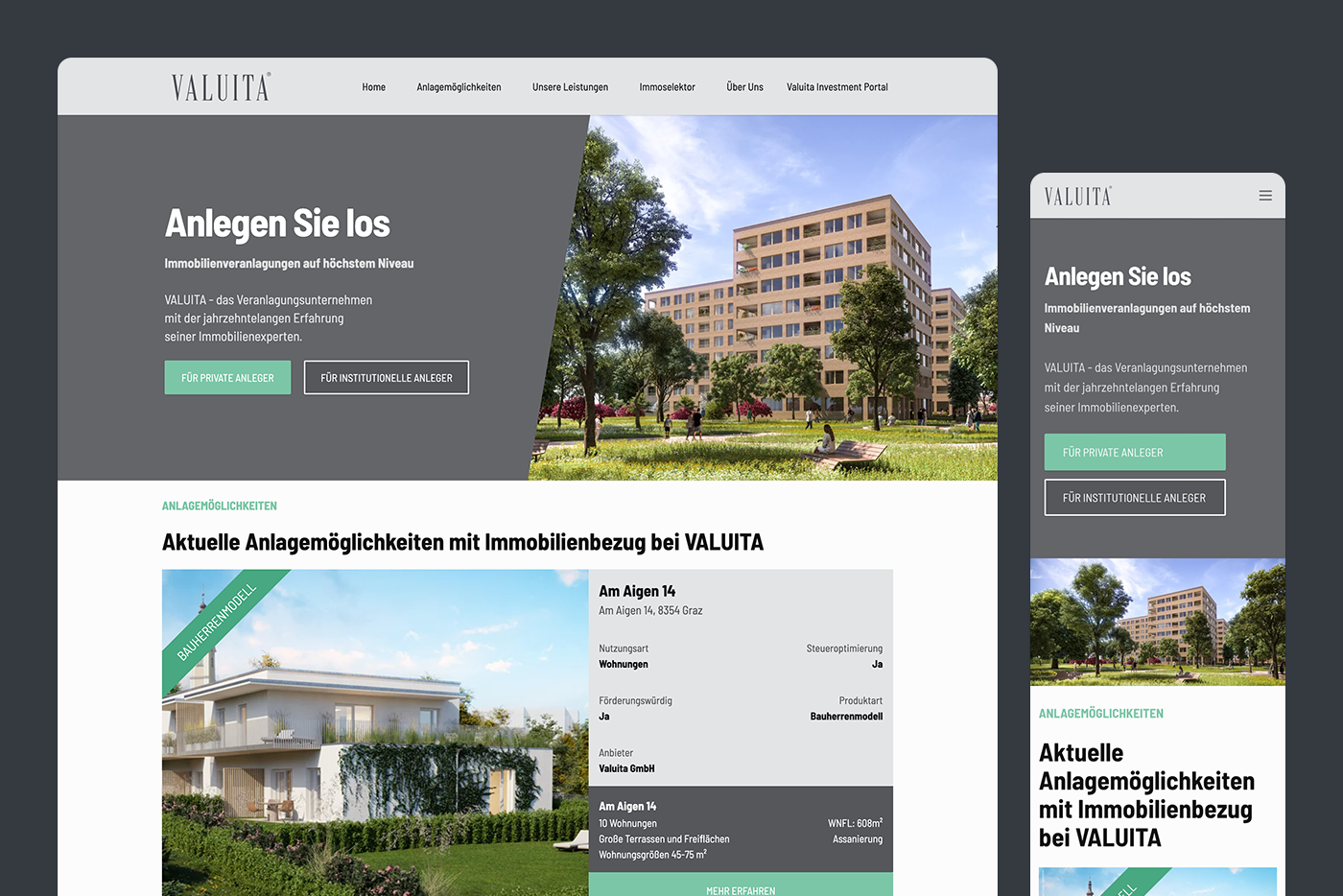 © drunomics Gmbh valuita homepage screenshots
